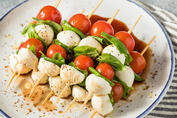 Homemade Fresh Caprese Skewer Appetizer