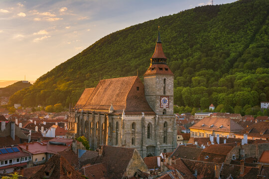 European old town. Historical center of Brasov, Romania