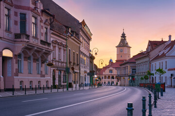 Fototapeta na wymiar European old town. Historical center of Brasov, Romania