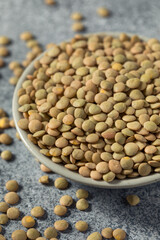 Raw Brown Organic Lentils Legumes