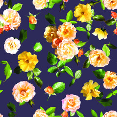 a pattern suitable for textile consisting of flowers