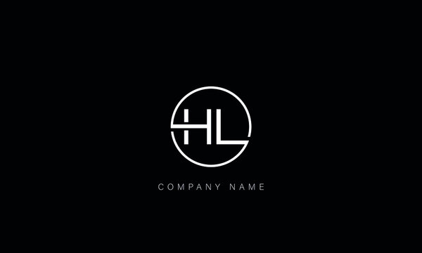 HL, LH Abstract Letters Logo Monogram