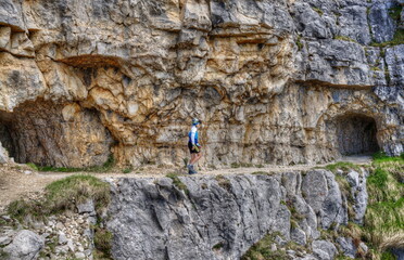 Bergklettern in den Dolomiten an der 