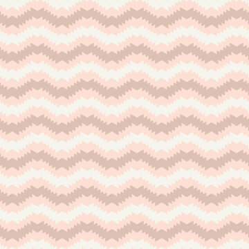 SEAMLESS VECTOR REPEAT PATTERN. "Mexican Wave" simple zigzag waves in pastel Neapolitan colours. Aztec line chevron basic repeating design