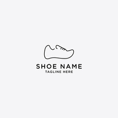 Obraz premium Template line art abstract shoes logo design vector icon symbol illustration