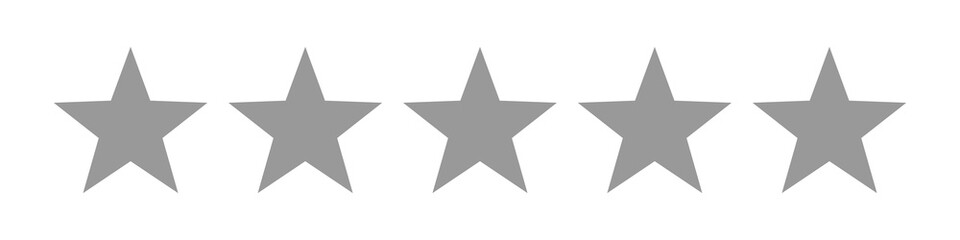 Five grey silver stars product rating review icon vector image.
