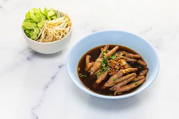 chicken feet soup . Chinese chicken feet soup on background.