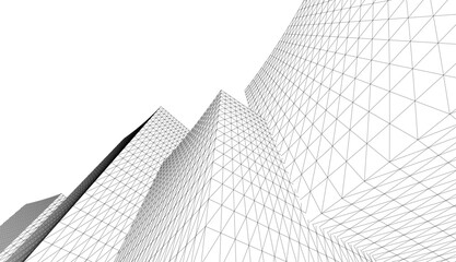 Abstract modern architecture 3d illustration