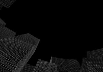 Abstract modern architecture 3d illustration