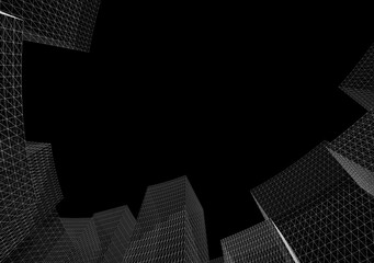 Abstract modern architecture 3d illustration