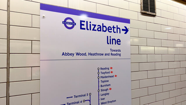Elizabeth Line at London Underground - LONDON, UNITED KINGDOM - JUNE 9, 2022