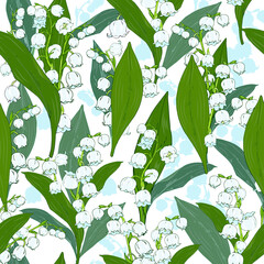 forest lilies of the valley on a white background