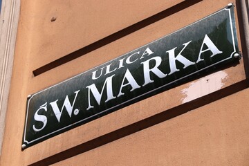 Krakow Ulica Sw. Marka - obrazy, fototapety, plakaty
