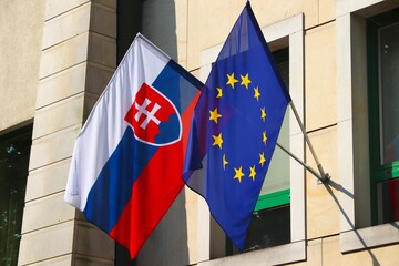 Slovakia and European Union flag