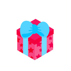 gift box decorated with colorful ribbons