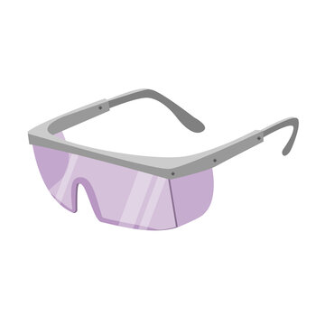 vector glasses for laser hair removal, purple glasses, accessory for a beautician, eye protection from laser beams