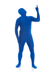 Blue: Man Pointing to Sky