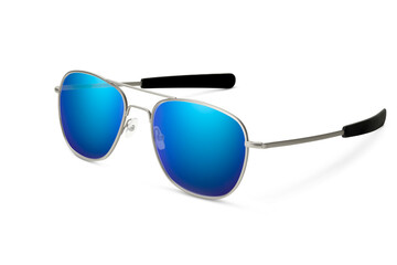 Sunglass | Blue color stylish sunglasses isolated on white background