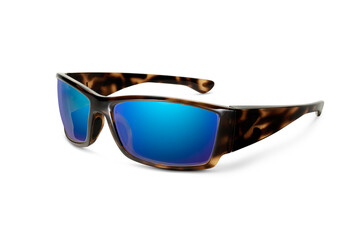 Sunglass | Blue color stylish sunglasses isolated on white background - obrazy, fototapety, plakaty