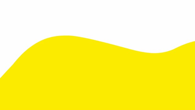 Animated yellow spot. background. Looped video. Decorative wave gradually changes shape. Flat vector illustration isolated on a white background.