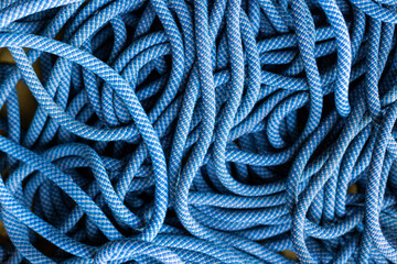 blue rope for climbing and mountaineering
