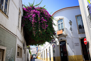 Lagos, Faro district, Algarve, Portugal, Europe, narrow street in historic part of the city,...