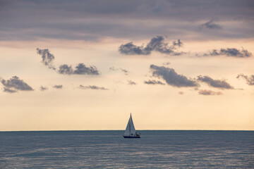 sailboat at sunset