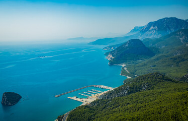 view of the sea and mountains