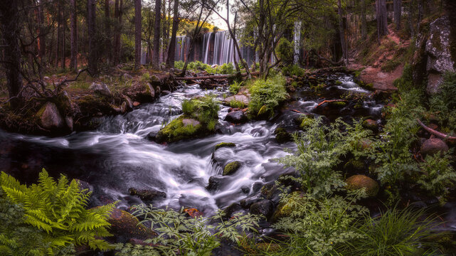 Waterfall of the Lozoya river, Presa del Pradillo as it passes through Rascafr&iacute;a, Madrid