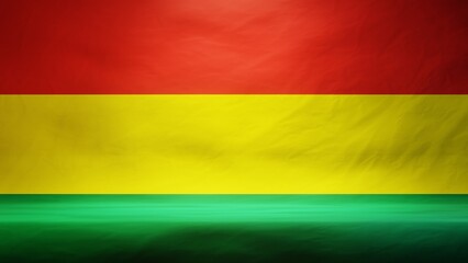 Studio backdrop with draped flag of Bolivia for presentation or product display. 3D rendering