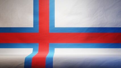 Fototapeta premium Studio backdrop with draped flag of the Faroe Islands for presentation or product display. 3D rendering