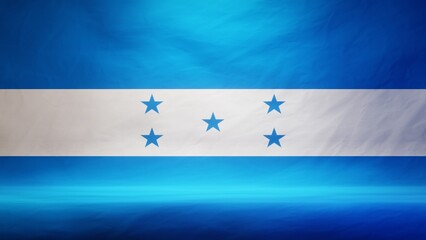 Studio backdrop with draped flag of Honduras for presentation or product display. 3D rendering
