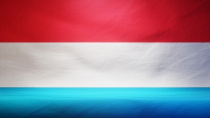 Studio backdrop with draped flag of Luxembourg for presentation or product display. 3D rendering