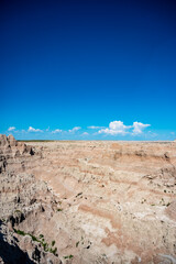Rock formations at Badlands National Park in South Dakota. 