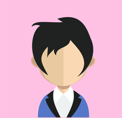 Abstract Boy Avtar Character.In fiction, a character is a person or other being in a narrative vector illustration. many uses for advertising, book page, paintings, printing, mobile wallpaper, mobile.