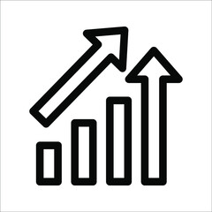 Vector graphic icon, simple growth sign, on a white background.