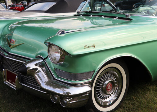 Classic styling of a 1957 Cadillac Eldorado has beautiful lines.