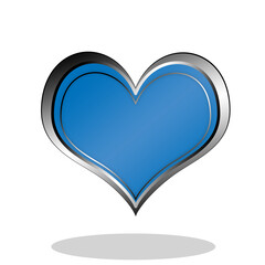 Love blue button ilustrator image, luxury, sliver