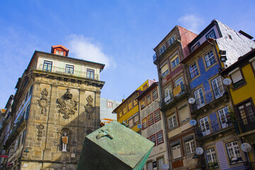 Fonte da Praca da Ribeira - the fountain overlooking the central Praca da Ribeira with the...