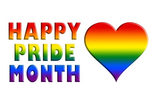 Happy Pride Month en fondo blanco