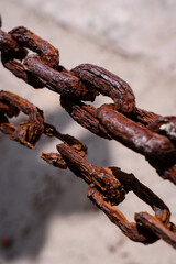 chain rusted by sea salt
