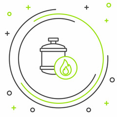 Line Propane gas tank icon isolated on white background. Flammable gas tank icon. Colorful outline concept. Vector