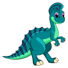 Happy dinosaur. Cartoon colorful prehistoric animal character