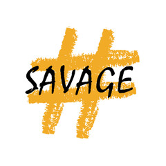 Savage lettering vector stock illustration