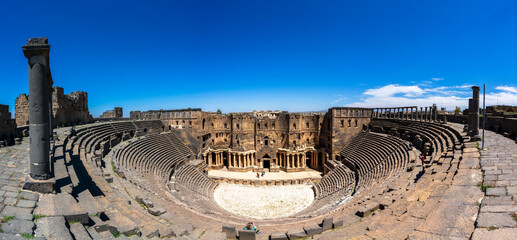 Roman Theatre at Bosra, Syria, from second century, one of the largest and the best preserved.