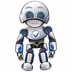 character mascot illustration of cute robot stand out