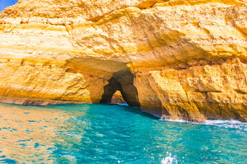 a boat ride shows the rocky coast of the algarve