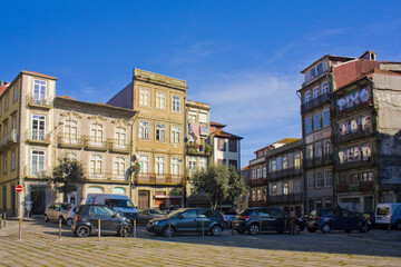 Fototapeta na wymiar Picturesque architecture of Old Town in Porto 