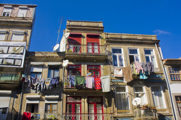 Fototapeta na wymiar Picturesque architecture of Old Town in Porto, Portugal