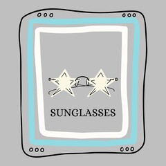 Fashionable sunglasses for summer, to protect your eyes from the sun. For printing postcards, advertising, websites, sales, stores